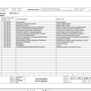 Bomag BC 572 2 Drawing No.57070045 Circuit Diagram 2008 EN DE