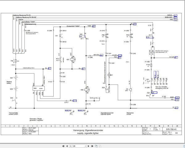 Bomag BC 572 Tier III Drawing No.57070041 Circuit Diagram 2007 EN DE 1