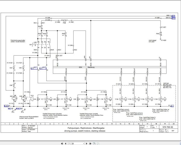 Bomag BC 572 Tier III Drawing No.57070043 Circuit Diagram 2007 EN DE 1