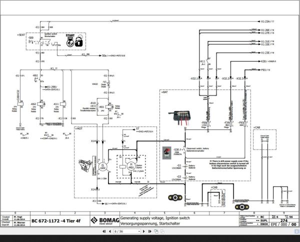 Bomag BC 672 4 BC 1172 4 Tier 4f Function.274 Schematic 2014 EN DE 1
