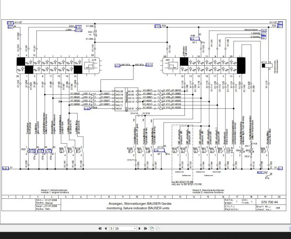 Bomag BC 672…1172 2 RB EB RS Drawing No.57070044 Circuit Diagram 2008 EN DE 1