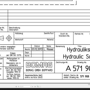 Bomag BC 772 RB 4 Drawing No.A57190823 00 001 Hydraulic Schematic 2013 EN DE