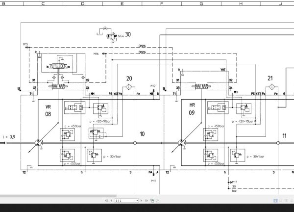 Bomag BC 772 RB 4 Drawing No.A57190823 00 001 Hydraulic Schematic 2013 EN DE 1