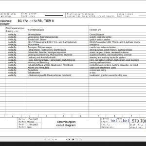 Bomag BC 772...1172 RB Tier III Drawing No.57070039 Circuit Diagram 2007 EN DE 1