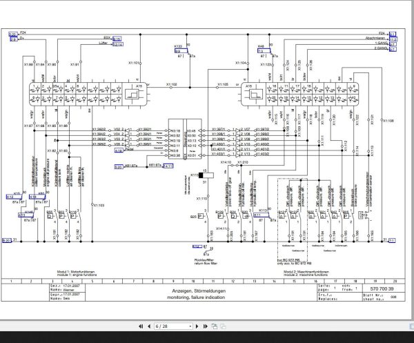 Bomag BC 772…1172 RB Tier III Drawing No.57070039 Circuit Diagram 2007 EN DE 1