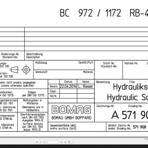 Bomag BC 972 1172 RB 4 Drawing No.A57190824 00 001 Hydraulic Schematic 2014 EN DE
