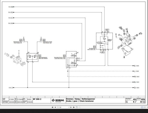 Bomag BF 200 2 Function.451 Hydraulic Schematic 2019 EN DE 1