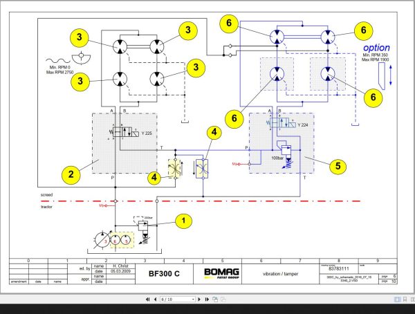 Bomag BF 300 C Drawing No.83783111 Hydraulic Schematic 2016 1