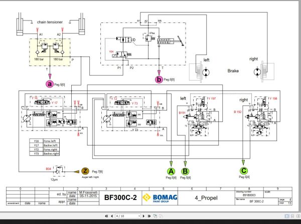 Bomag BF 300C 2 Drawing No.89180003 Hydraulic Schematic 2015 1