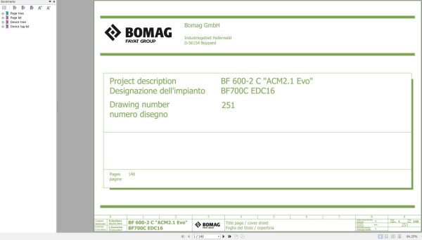 Bomag BF 600 2 C ACM2.1 EVO BF700C EDC16 Function.251 Wiring Diagram 2014 EN IT
