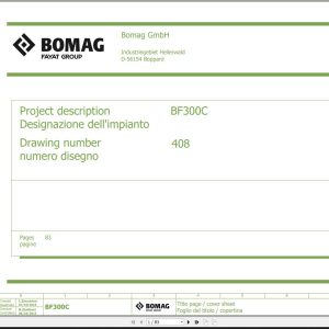 Bomag BF300C Wiring Diagram Function.408 2015 EN IT