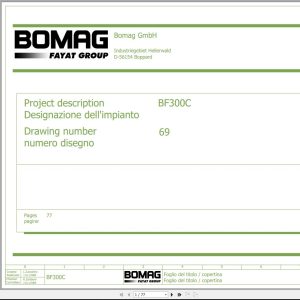 Bomag BF300C Wiring Diagram Function.69 2009 EN IT