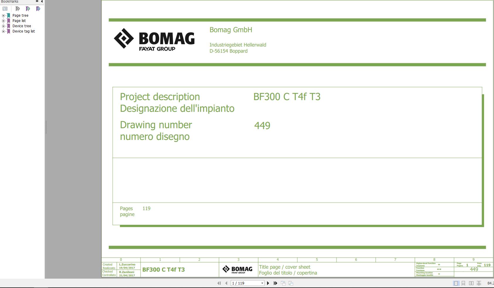 Bomag BF300C Wiring Diagram T4f T3 Function.449 2017 EN IT