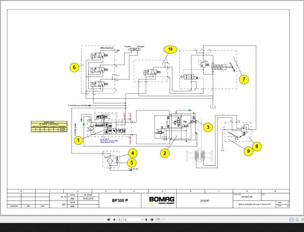 Bomag BF300P Hydraulic Schematic Drawing No.83783109 2010 1