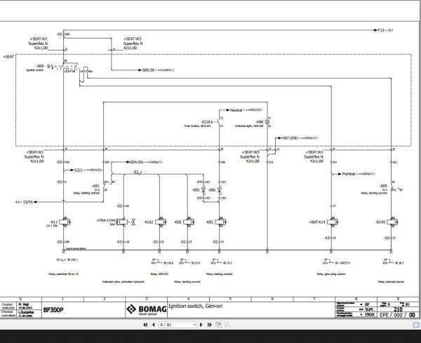 Bomag BF300P Wiring Diagram Function.210 2013 EN IT 1