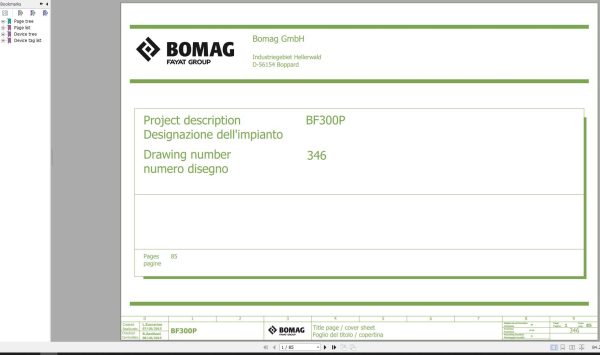 Bomag BF300P Wiring Diagram Function.346 2015 EN IT