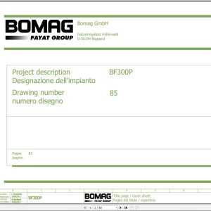 Bomag BF300P Wiring Diagram Function.85 2011 EN IT
