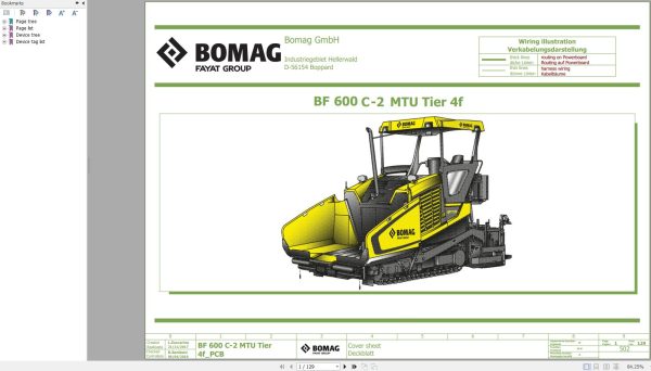 Bomag BF600C 2 Schematic MTU Tier 4f PCB Function.502 2018 EN DE