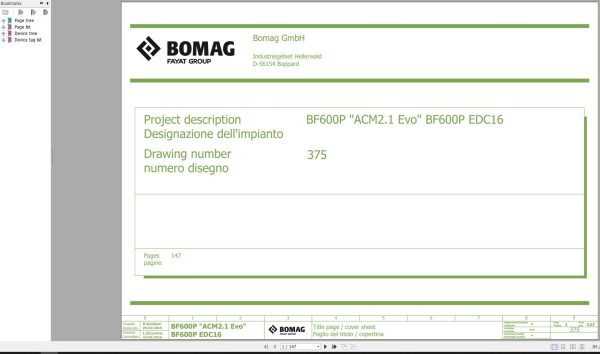 Bomag BF600P BF600P Wiring Diagram Function.375 2016 EN IT