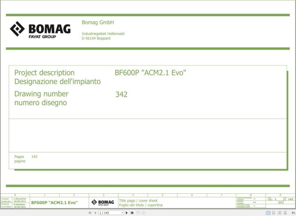 Bomag BF600P Wiring Diagram Function.342 2015 EN IT