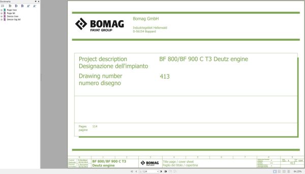 Bomag BF800C BF 900C Wiring Diagram T3 Deutz Engine Function.413 2016 EN IT