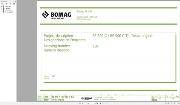 Bomag BF800C BF900C Wiring Diagram T4i Deutz Engine Function.188 2012 EN IT
