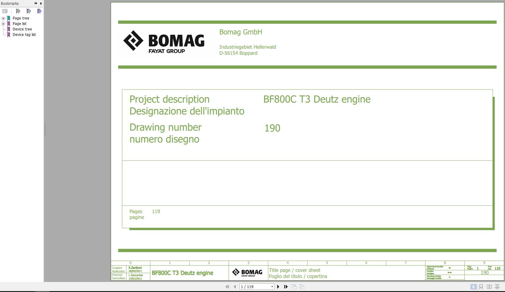 Bomag BF800C Wiring Diagram T3 Deutz Engine Function.190 2013 EN DE