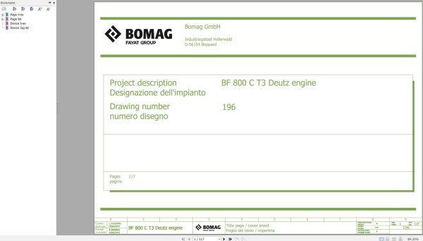 Bomag BF800C Wiring Diagram T3 Deutz Engine Function.196 2013 EN IT