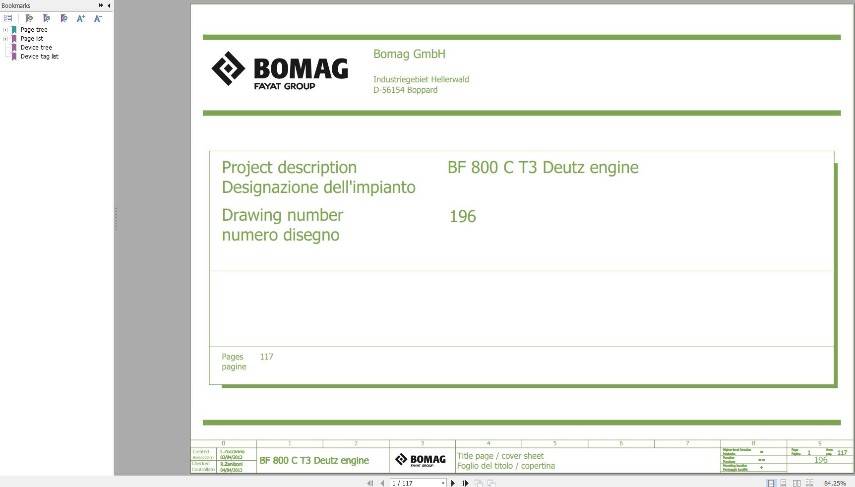 Bomag BF800C Wiring Diagram T3 Deutz Engine Function.196 2013 EN IT
