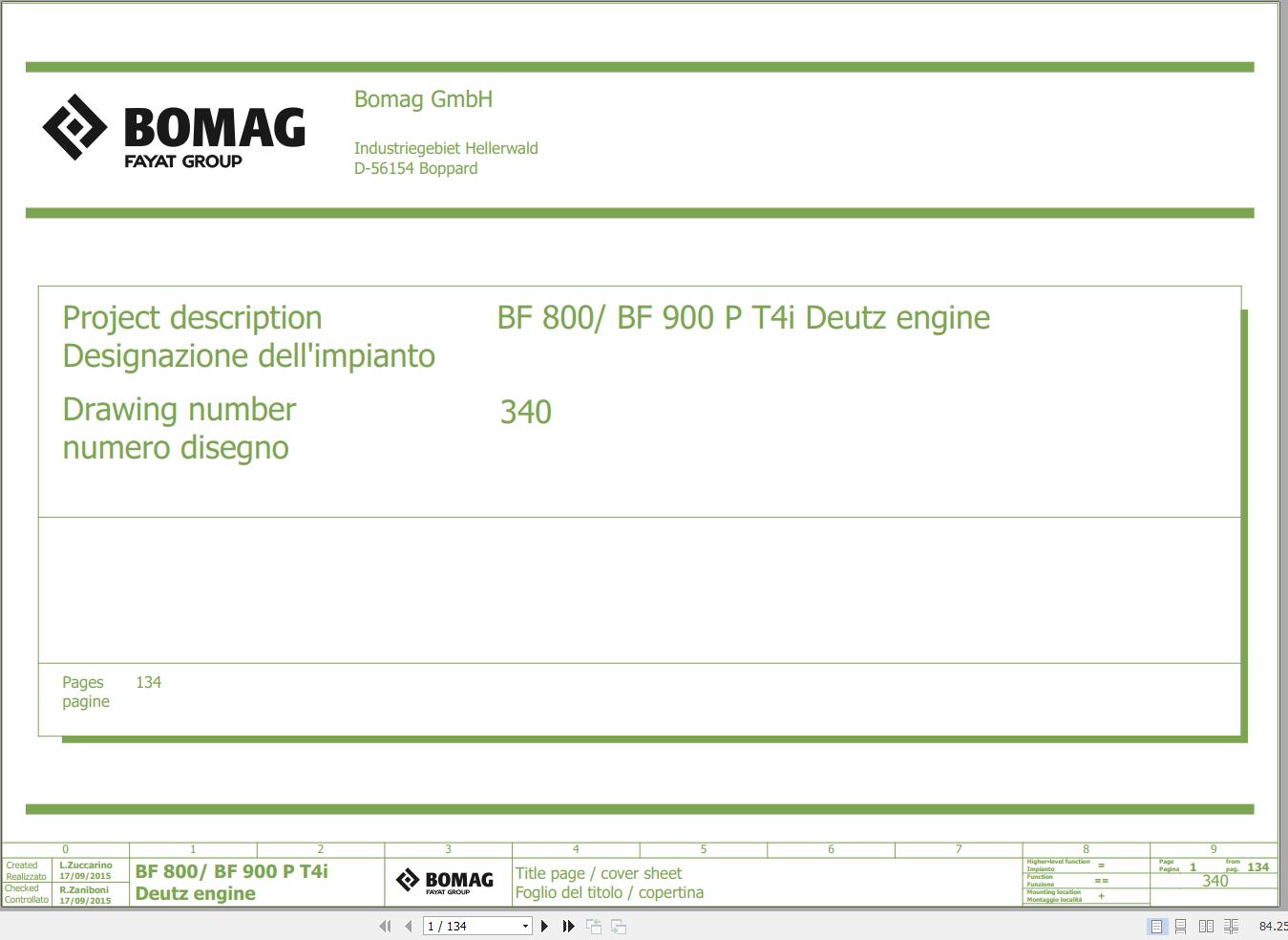 Bomag BF800P BF900P Wiring Diagram T4i Deutz Engine Function.340 2015 EN IT