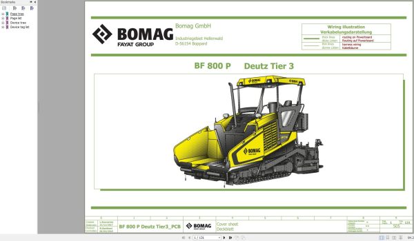 Bomag BF800P Wiring Diagram Deutz Tier3 PCB Function.505 2018 EN DE