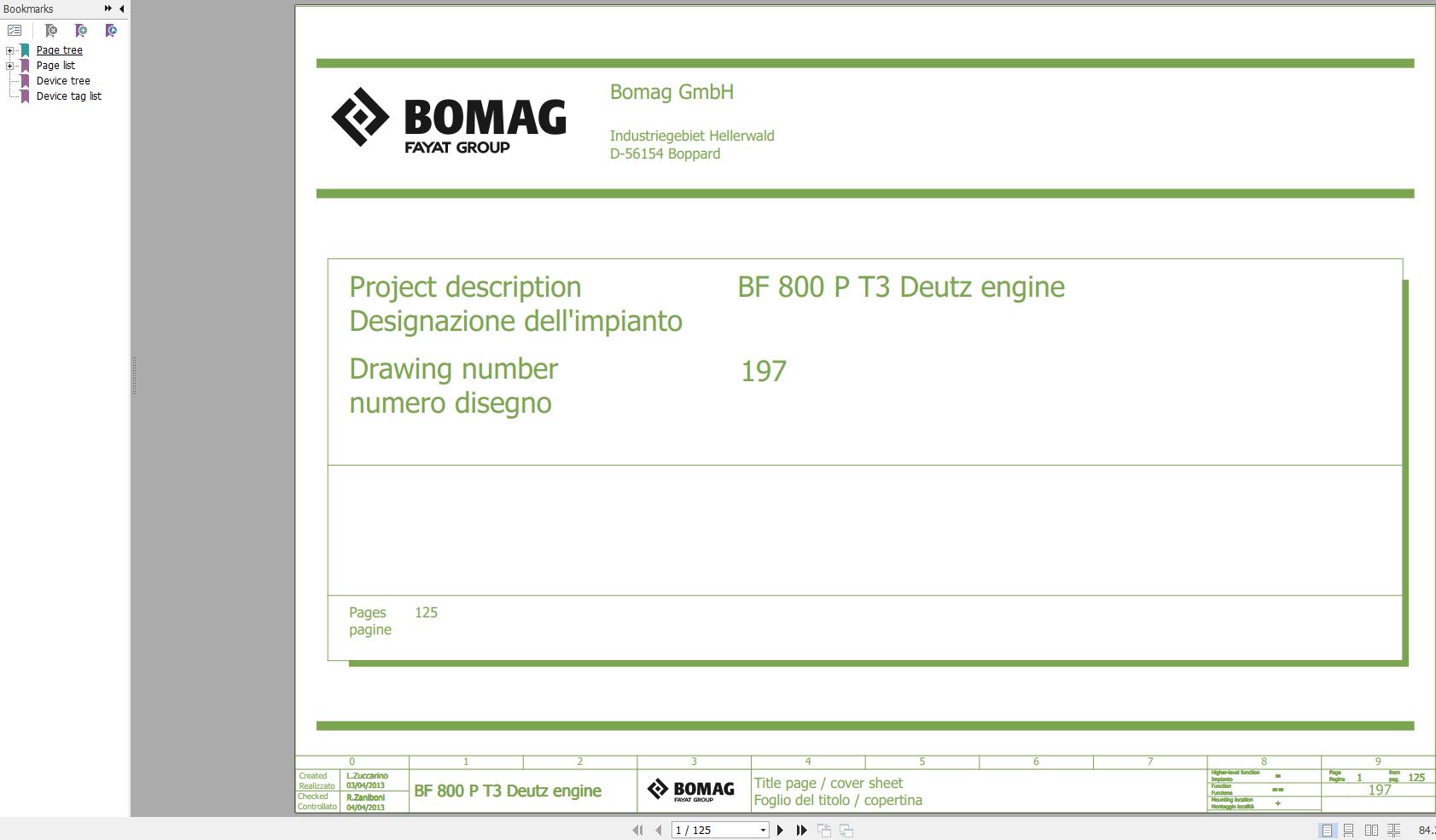Bomag BF800P Wiring Diagram T3 Deutz Engine Function.197 2013 EN IT
