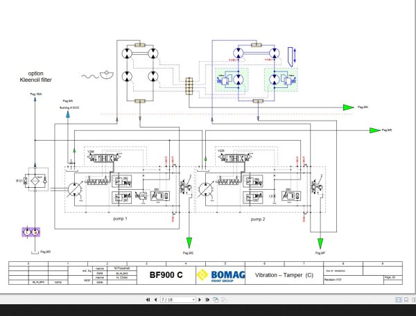 Bomag BF900C Hydraulic Schematic Drawing No.89380003 2012 1