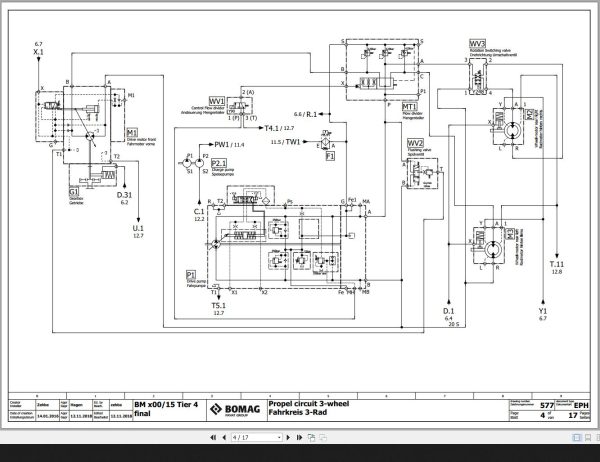 Bomag BM1x00 15 Hydraulic Schematic Tier 4 final Function.577 2018 EN DE 1