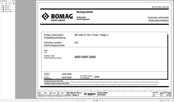 Bomag BM1x00 15 Hydraulic Schematic Tier 4f Stage V Function.631 2017 EN DE