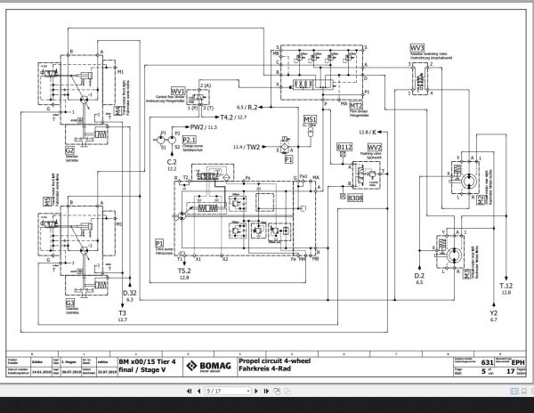 Bomag BM1x00 15 Hydraulic Schematic Tier 4f Stage V Function.631 2017 EN DE 1