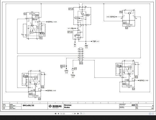 Bomag BM1x00 35 Hydraulic Schematic Tier 3 4 Final Function.465 2017 EN DE 1