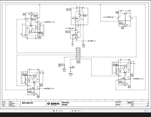 Bomag BM1x00 35 Hydraulic Schematic Tier 3 4 final Function.534 2018 EN DE 1