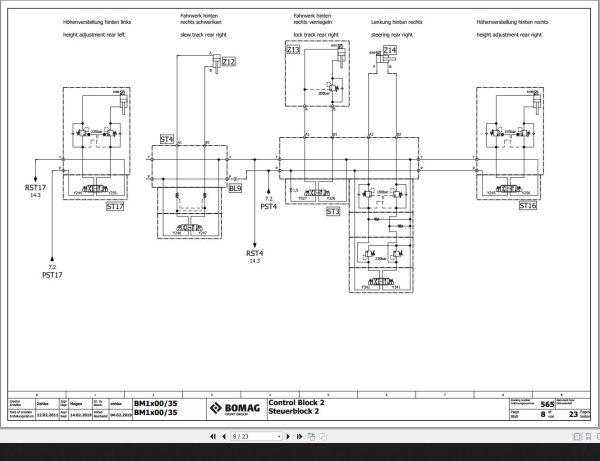 Bomag BM1x00 35 Hydraulic Schematic Tier 3 4 final Function.565 2019 EN DE 1