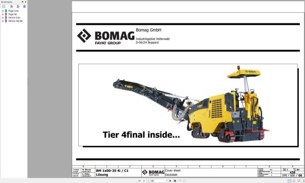 Bomag BM1x00 35 Wiring Diagram 4i C1 Function.438 2017 EN DE