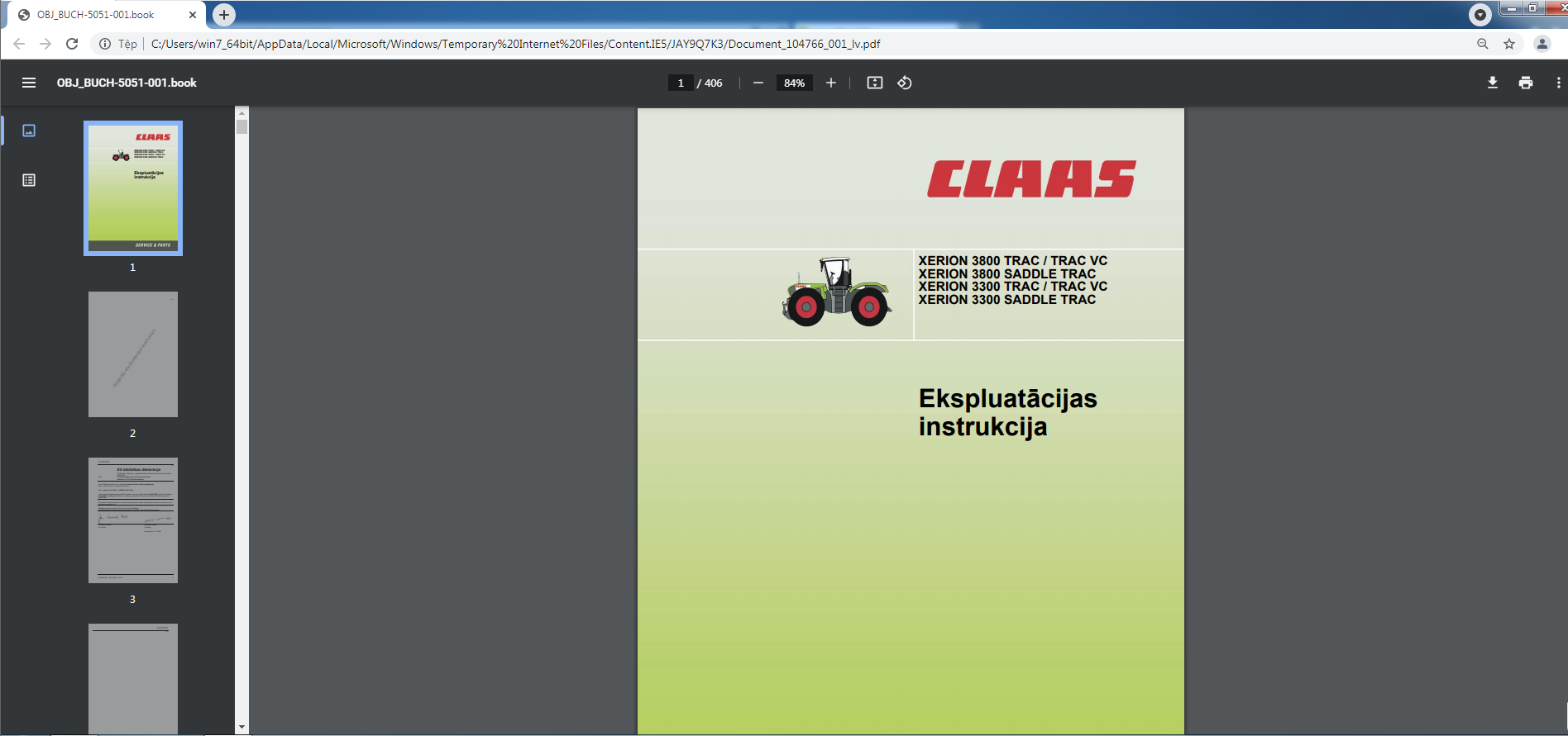 CLAAS WebTIC Offline Latvian Language 11.2022 Operator Repair Manual Service Documentation DVD 2