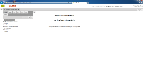 CLAAS WebTIC Offline Latvian Language 11.2022 Operator Repair Manual Service Documentation DVD 4