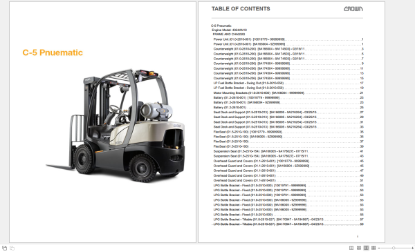 CROWN Forklift Truck 11.8GB Service Manuals Parts Manual DVD 10