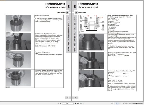 Hidromek Backhoe Loader HMK 102B S Maestro Power Transmission Service Manual TR 1