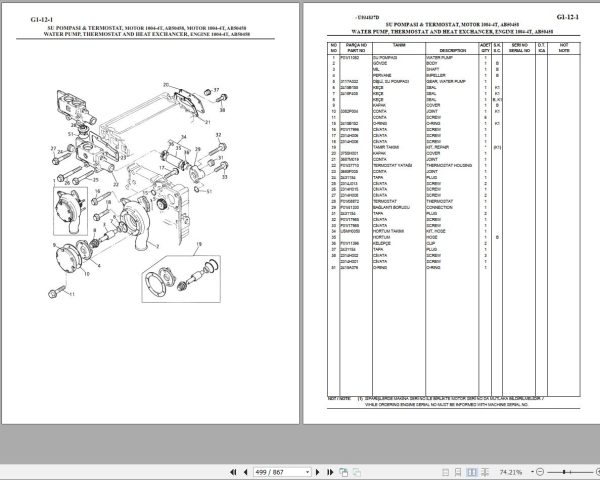 Hidromek Backhoe Loader HMK 102B Spare Parts Catalog 50070 EN TR 1