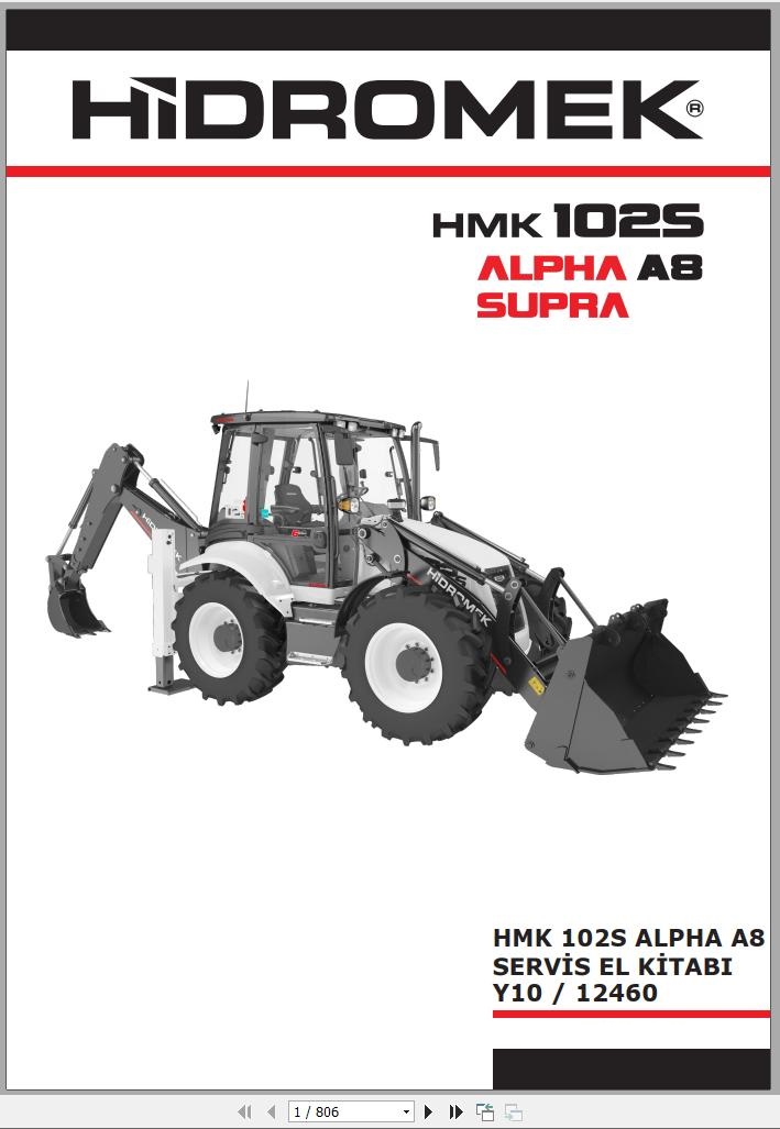 Hidromek Backhoe Loader HMK 102S Alpha A8 Supra Service Manual TR