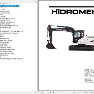 Hidromek Excavator HMK 140 LC 3 Spare Parts Catalog B130001 Mitsubishi Engine EN TR