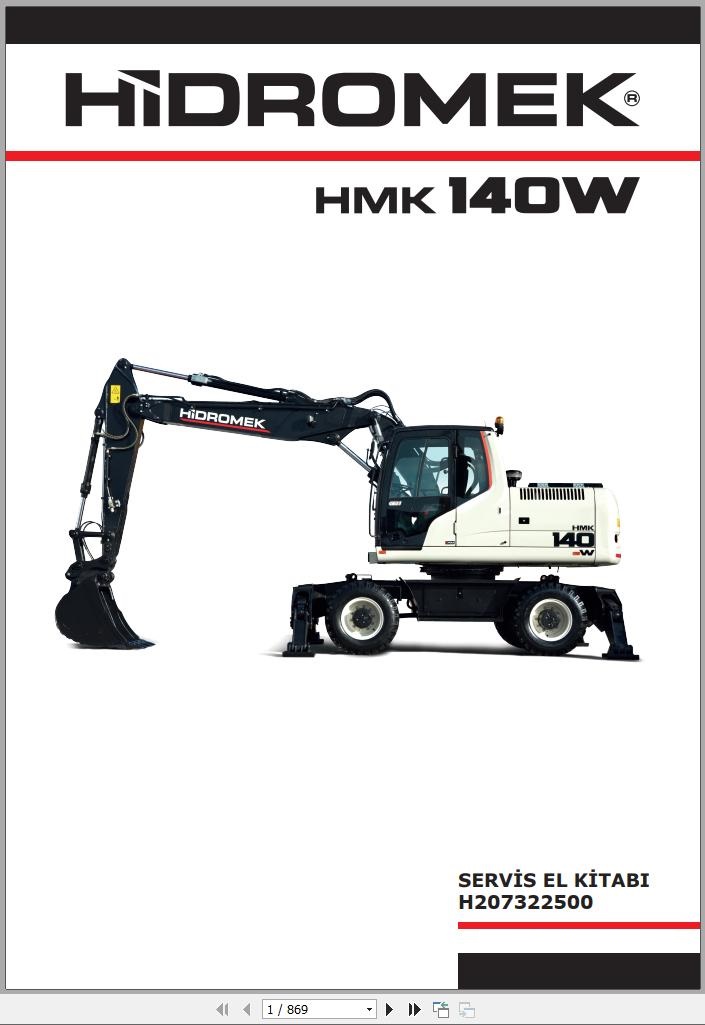Hidromek Excavator HMK 140W Service Manual TR