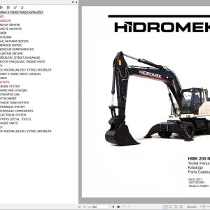 Hidromek Excavator HMK 200 NW 3 Spare Parts Catalog C122001 Izusu Engine EN TR