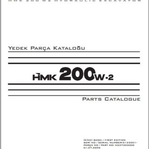 Hidromek Excavator HMK 200 W 2 Spare Parts Catalog 5123001 EN TR
